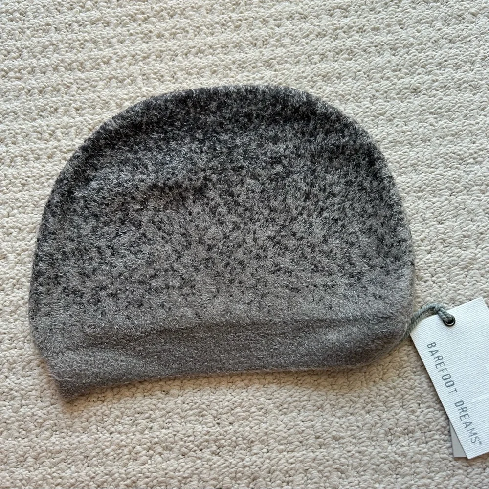 Barefoot Dreams Storm Gray-Dark Brown CozyChic Lite Confetti Beanie